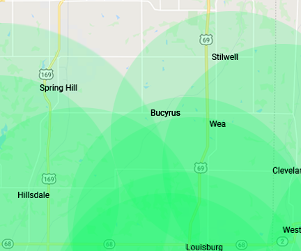 Bucyrus KS Kansas Internet Service Area