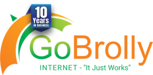 GoBrolly Internet – "It Just Works" Logo